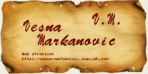 Vesna Markanović vizit kartica